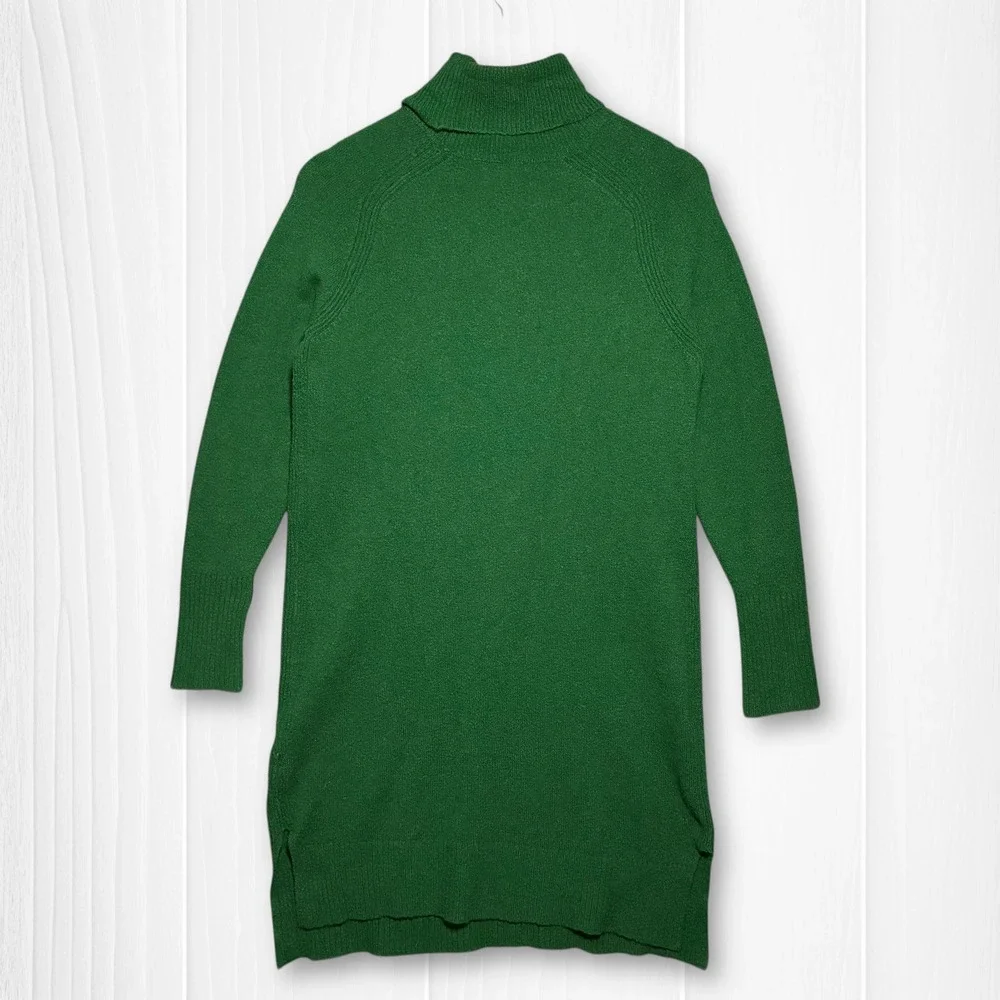 J. Crew Wool Alpaca Blend Turtleneck Sweater Dress Long Sleeve Women's S Green‎